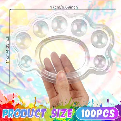 100 Pcs Large Clear Paint Tray Palette, Footprint - style: Footprint