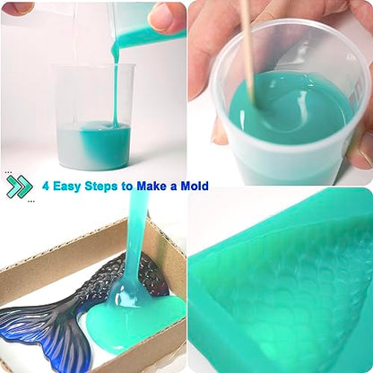 BBDINO Platinum Liquid Silicone Mold Making Kit 8A Jade Green 2 Gallons - color: 282 Oz Jade Green