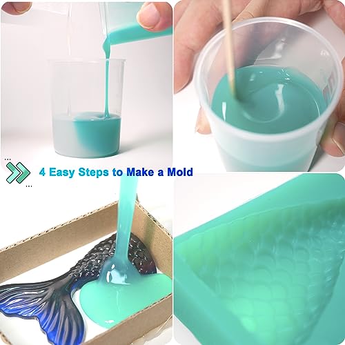 BBDINO Super Elastic Silicone Mold Making Kit 8A Jade Green Trial 600g - color: 21.2 Oz Jade Green