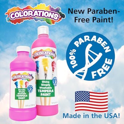 Colorations Paraben-Free Metallic Simply Washable Tempera Paint - color: Metallic, 6 Pack