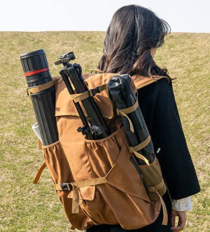 JJRING Heavy Duty Plein Air Artist Backpack With Handheld Strap, Brown - color: coffee