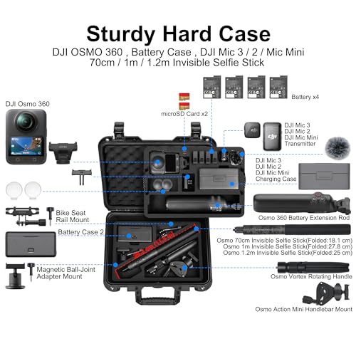 Lekufee Travel Waterproof Hard Case for DJI Osmo 360