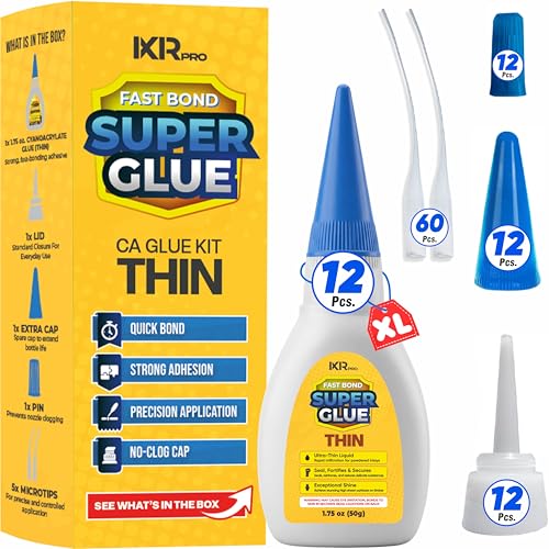 Thin CA Glue, Super Glue, Cyanoacrylate Adhesive, 12 Pcs 1.75oz Repair kit - size: 12 Pack
