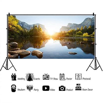 California Yosemite Valley Sunrise Landscape Photography Backdrop 15x8ft - size: 15x8ft