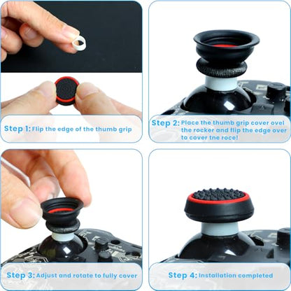 20Pcs Controller Thumb Grips Set with Precision Rings,Joystick Caps,Thumb Stick Grip Cover Joystick Button Caps Controller Assist Compatible for PS4/PS5