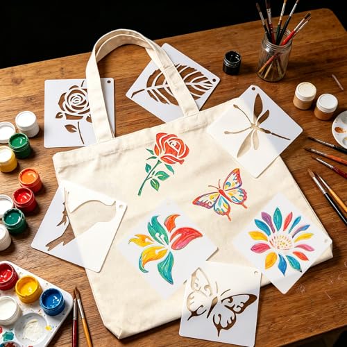 80 PCS Small Botanical Stencils for Crafts Painting Reusable - size: 80 Pcs (3*3in)