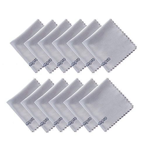 Wisdompro 12-Pack 4.75x4.75 Microfiber Cleaning Cloth for Lens & Screen - size: 4-3/4 x 4-3/4 Inch