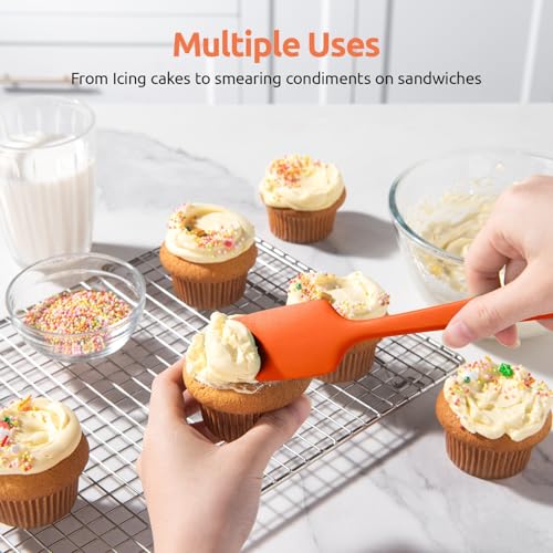 U-Taste 600ºF Heat Resistant Silicone Spatulas for Cooking, 4Pcs/Orange - color: Orange