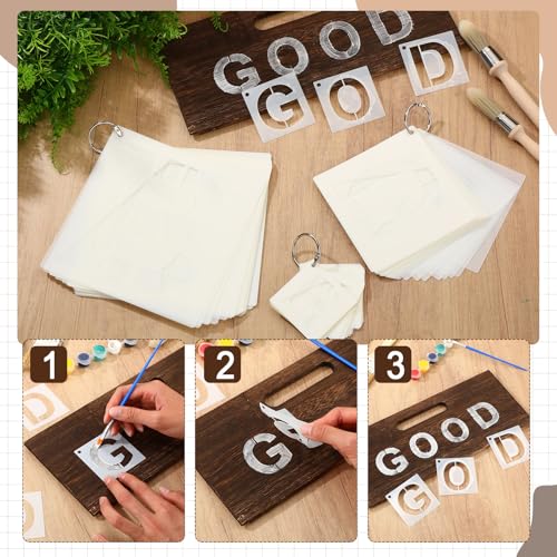 Affrolling 108 Pcs Letter and Number Stencils, 3 Sizes, 1, 3, 5 Inch - size: 1, 3, 5 Inch
