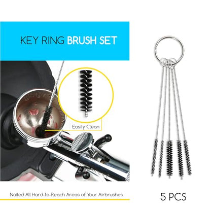 MEEDEN Airbrush Gun Cleaner Kit: Heavy Glass Cleaning Pot with Holder