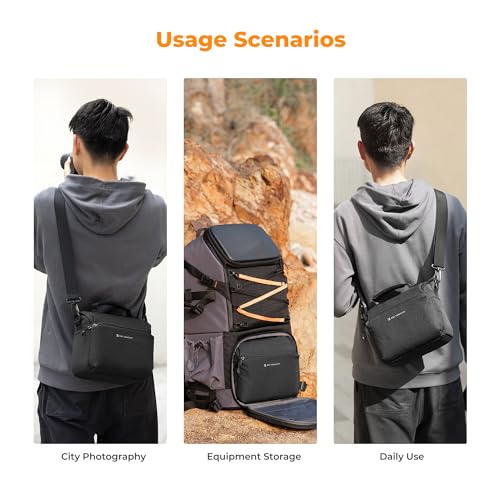 K&F CONCEPT Camera Sling Bag Small Crossbody Case - color: 01-Black
