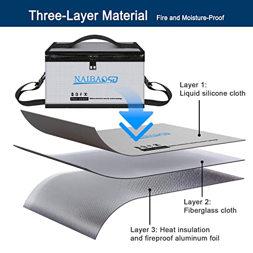 Fireproof Lipo Battery Bag, 11 x 8 x 6.5 in - color: Gray03