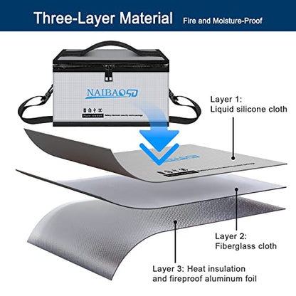 Fireproof Lipo Battery Bag, 11 x 8 x 6.5 in - color: Gray03