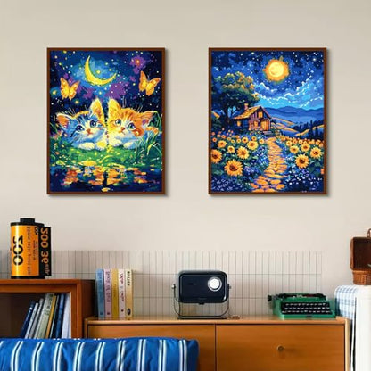 Yunnuo Cat Paint by Numbers Kit for Adults, 16X20 in - color: A-002-two cats