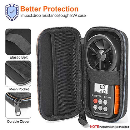 BTMETER Anemometer, Wind Speed Meter Gauge with Hard Travel Case for BT-100 Series - Ideal for Air Flow Testing, HVAC, Kayaking and Drones