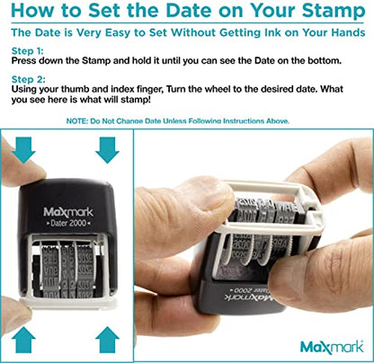 MaxMark 2000 Dater Self Inking Date Stamp - Red - color: Red, size: 2000