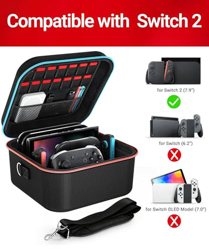 ivoler Compact Carrying Case for Nintendo Switch 2 All-in-One Case Black - color: Carbon black, size: 7.9''