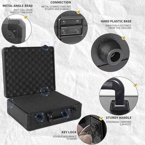 15 Inch Carrying Case with Customizable Pre-Diced Foam - size: 15x13x6 Inch