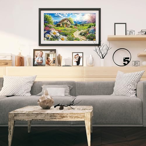YOYA Large Diamond Art Kits for Adults, Landscape, 27.5 x 15.7 Inch - color: Flowers House 031
