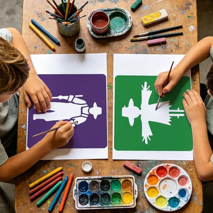 CUTHOLLOW 25 PCS Farm Theme Painting Shape Stencils Sets - style: Farm Theme