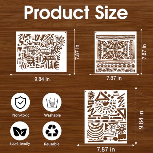 Stencils for Crafts Reusable Texture Painting Template on Wood Furniture - style: Textures