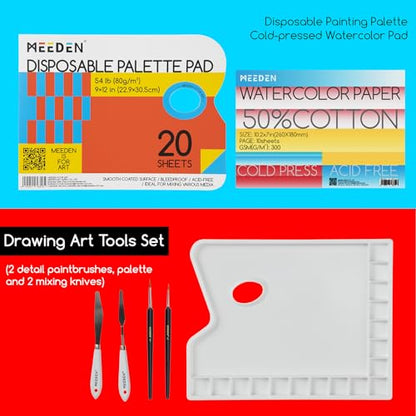 MEEDEN 142 PCS Painting Kit: Art Supplies with Aluminum & Tabletop Easel - size: 142pcs