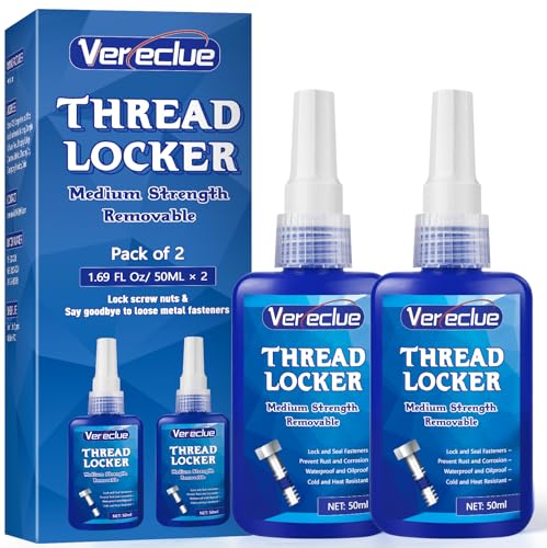 Thread Lock, 50ml*2, Medium Strength Threadlocker, Thread Locker for Nuts, Bolts, Metal Fasteners to Against Losening and Seal, Blue*2 - style: Blue*2