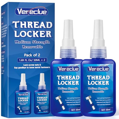 Thread Lock, 50ml*2, Medium Strength Threadlocker, Thread Locker for Nuts, Bolts, Metal Fasteners to Against Losening and Seal, Blue*2 - style: Blue*2