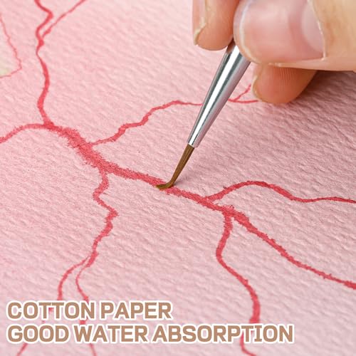 25 Sheets Watercolor Paper 7 x 10 in, 300 GSM, Deckled Edge, Ivory - size: 7 x 10 inch