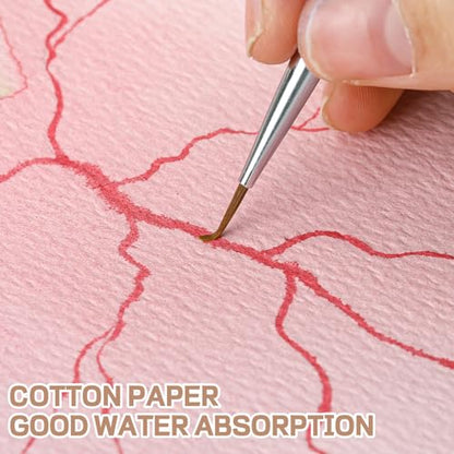 25 Sheets Watercolor Paper 7 x 10 in, 300 GSM, Deckled Edge, Ivory - size: 7 x 10 inch