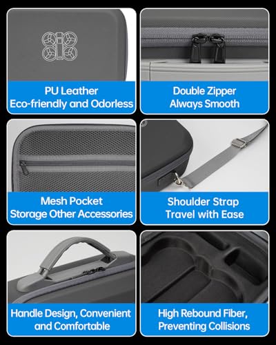 LKTOP Carrying Case for DJI Neo Fly More Combo,PU Leather Shoulder Bag