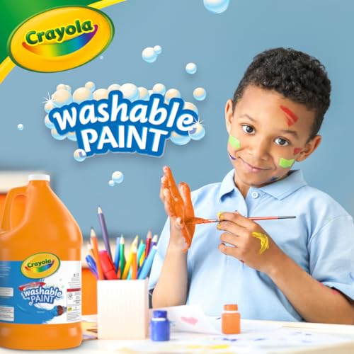 Crayola Washable Paint, Orange Paint, Classroom Supplies, 1 Gallon - color: Orange