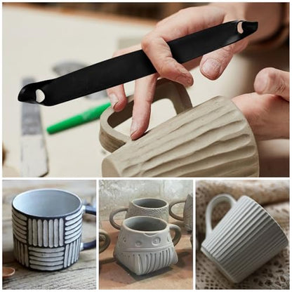 Pottery Trimming Tool, Double-Ends Clay Sculpting Tools Carbon Steel Mud Tool Clay Pottery Modelling Carving Tool for Scraping/Texturing Easy to Use Modeling (S) - size: Small