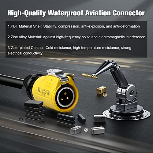 3 Pin IP67 Waterproof M20 Aviation Connector 20A 500V - style: 3PIN-Yellow-NEW