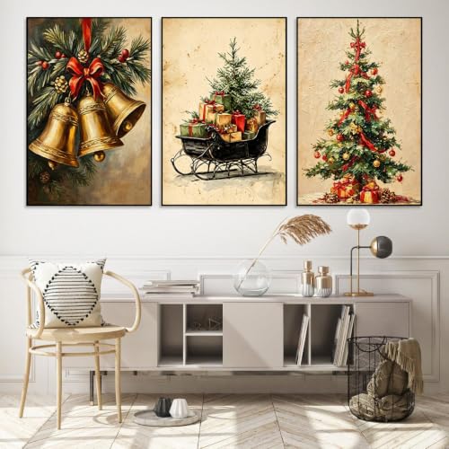 3 Pack Christmas Paint by Numbers Kit for Adults with Frame-Wooden Ease - color: 3 Pack Christmas