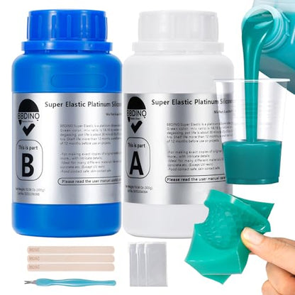 BBDINO Super Elastic Silicone Mold Making Kit 8A Jade Green Trial 600g - color: 21.2 Oz Jade Green