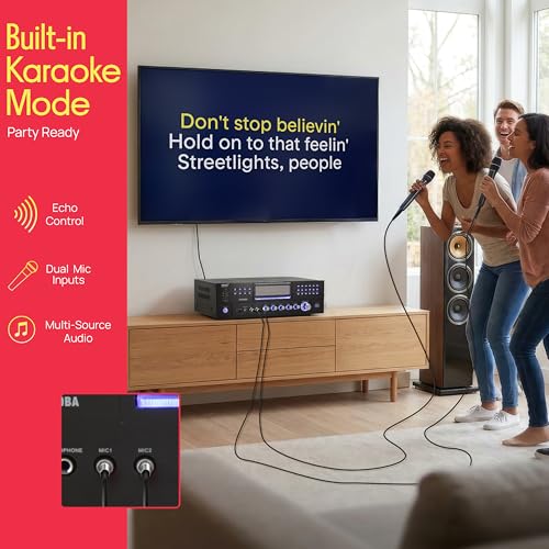 Pyle 4 Channel Bluetooth Home Amplifier - Front Loading DVD/CD Player - 3000W Peak Stereo Receiver - 2 Mic Inputs w/ Echo, FM Radio,Optical In,USB,RCA,Composite, LED Level Meter, Rack Mount - PD3000BA - style: 3000W