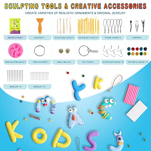 Cyajm 60 Colors Oven Bake Clay Kit, Individually Wrapped - color: 60 Colors
