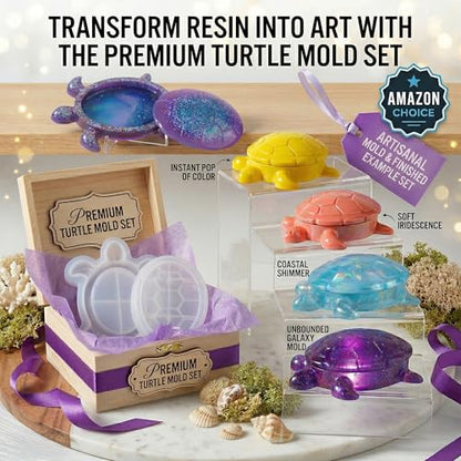 Silicone Turtle Box Resin Molds with Lid, Jewelry Container Molds - color: Turtle Resin Mold
