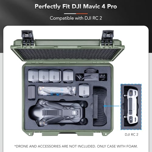 Lykus Titan M400 Hard Case for DJI Mavic 4 Pro and DJI RC Pro 2/RC2 - color: Green