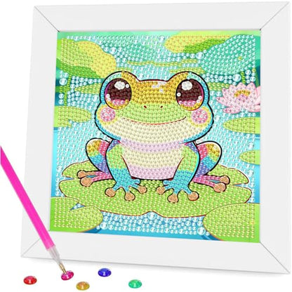 Gemozaic Frog Diamond Art Kits for Kids Ages 6-8-12 with Frame, 7 x 7 in - color: CC1104