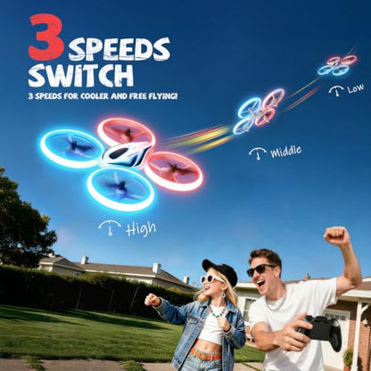 Veeniix Mini Drone for Kids Anti-Collision RC Quadcopter LED Light - color: Blue