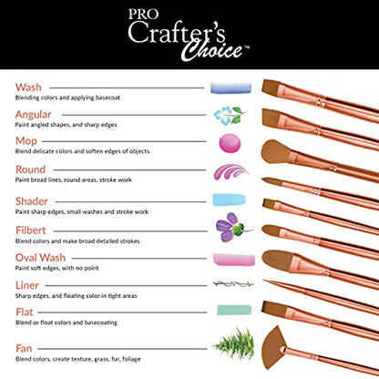 Royal & Langnickel Crafter's Choice Pro Synthetic Sable Mop Craft Brush Set, 3pc - style: Mop