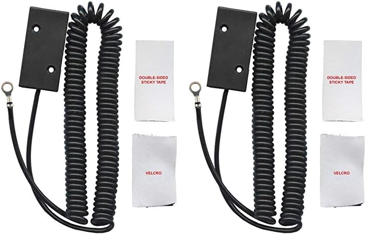 Anderic Universal Coiled Security Cable - Box Cutter or Remote Control Tether Security Cable Leash with Hook and Loop Fastener Tape and Double-Sided Tape - Stretches up to 10 feet CBL01 (Pack of 2) - size: 2 PACK
