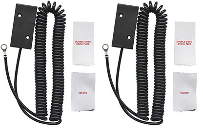 Anderic Universal Coiled Security Cable - Box Cutter or Remote Control Tether Security Cable Leash with Hook and Loop Fastener Tape and Double-Sided Tape - Stretches up to 10 feet CBL01 (Pack of 2) - size: 2 PACK