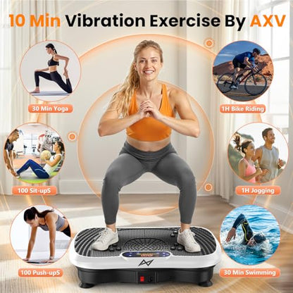 AXV Vibration Plate Exercise Machine Fitness Platform Body Vibrating Board - color: BT.PRO.WHITE