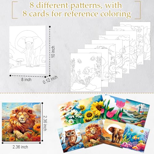 Cholemy 36 Pcs Paint and Sip Kit Gift for Adults 8''x10'',Plants Animals - style: Plants Animals