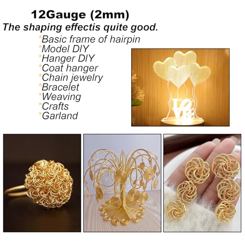 12 Gauge(2mm) Aluminum Wire 35 Yards Anodized Metal Wire for Bonsai Armature Crafting Sculpting Jewelry Craft Making Beading Floral (Purple, 12 Gauge) - color: Purple