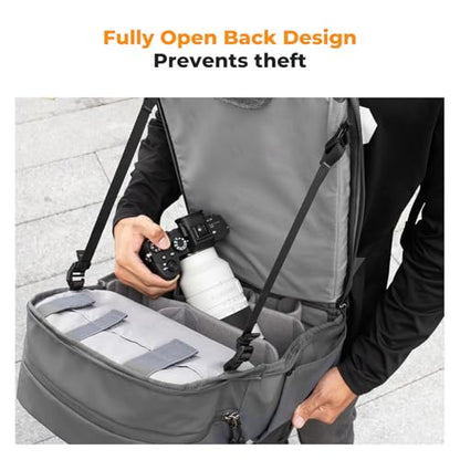 K&F CONCEPT Camera Backpack, 20L Camera Bags for Photographers - color: Grey