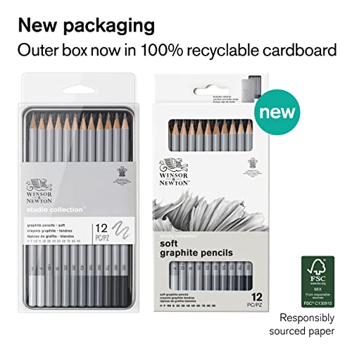Winsor & Newton Studio Collection, Graphite Pencils, Set of 12 - style: 12 Graphite Pencils
